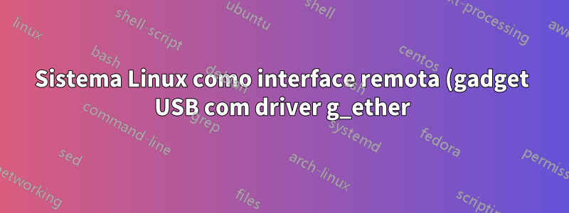 Sistema Linux como interface remota (gadget USB com driver g_ether)