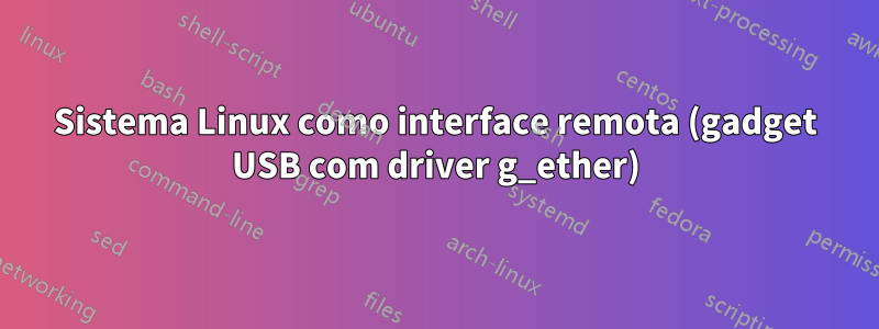 Sistema Linux como interface remota (gadget USB com driver g_ether)