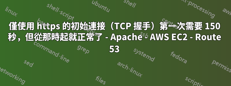 僅使用 https 的初始連接（TCP 握手）第一次需要 150 秒，但從那時起就正常了 - Apache - AWS EC2 - Route 53