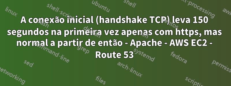 A conexão inicial (handshake TCP) leva 150 segundos na primeira vez apenas com https, mas normal a partir de então - Apache - AWS EC2 - Route 53