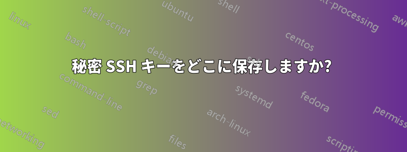 秘密 SSH キーをどこに保存しますか?