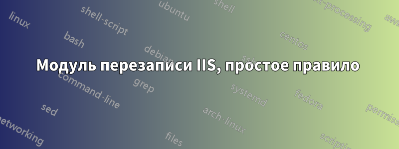 Модуль перезаписи IIS, простое правило