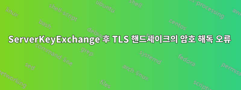 ServerKeyExchange 후 TLS 핸드셰이크의 암호 해독 오류