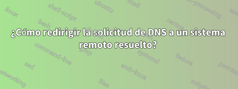 ¿Cómo redirigir la solicitud de DNS a un sistema remoto resuelto?