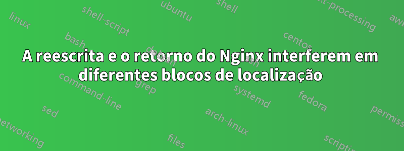 A reescrita e o retorno do Nginx interferem em diferentes blocos de localização