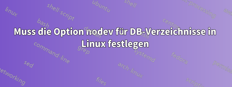 Muss die Option nodev für DB-Verzeichnisse in Linux festlegen