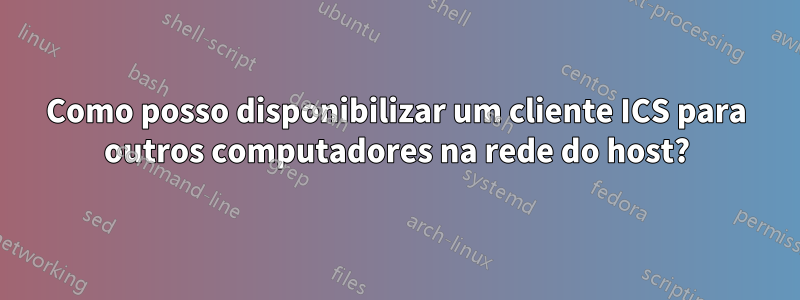 Como posso disponibilizar um cliente ICS para outros computadores na rede do host?