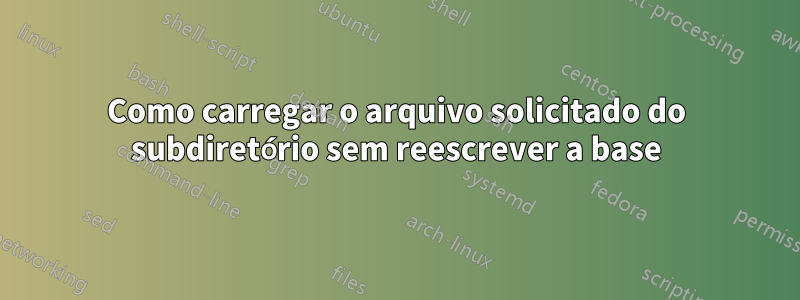 Como carregar o arquivo solicitado do subdiretório sem reescrever a base