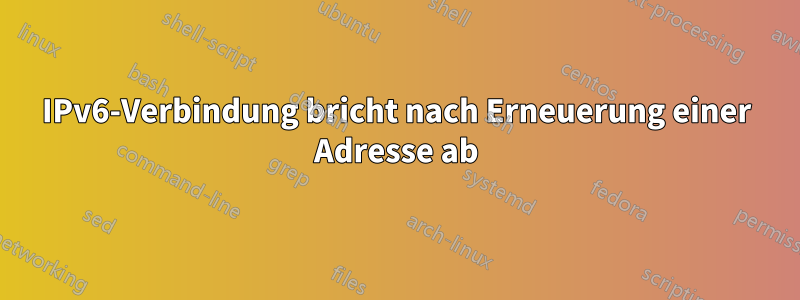 IPv6-Verbindung bricht nach Erneuerung einer Adresse ab