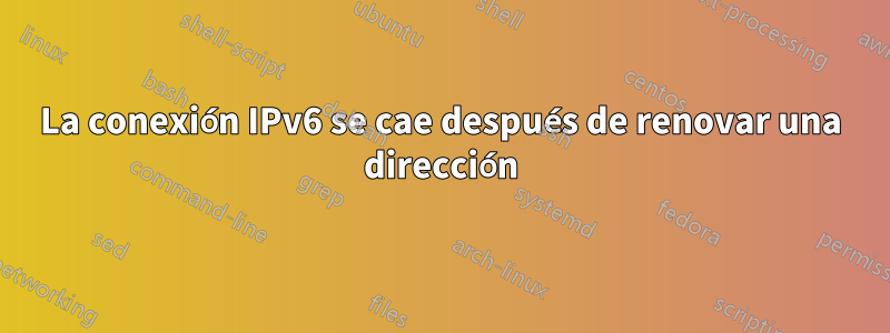 La conexión IPv6 se cae después de renovar una dirección