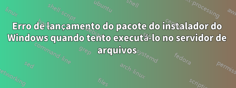 Erro de lançamento do pacote do instalador do Windows quando tento executá-lo no servidor de arquivos