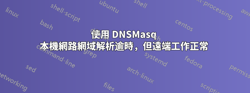 使用 DNSMasq 本機網路網域解析逾時，但遠端工作正常