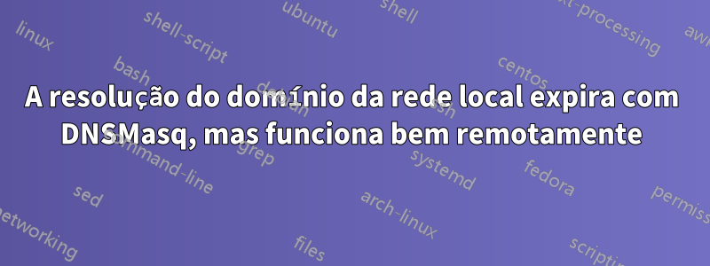 A resolução do domínio da rede local expira com DNSMasq, mas funciona bem remotamente