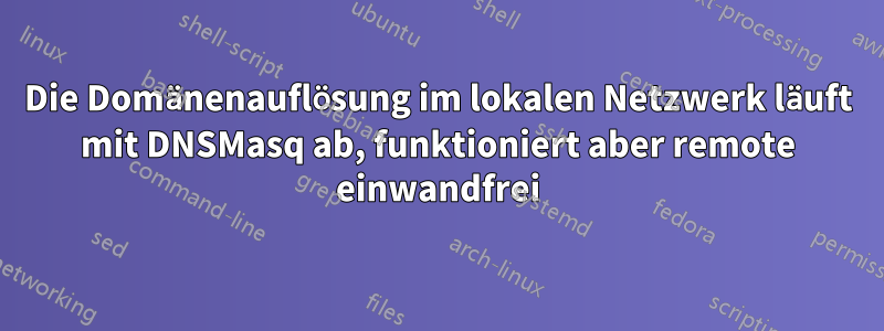 Die Domänenauflösung im lokalen Netzwerk läuft mit DNSMasq ab, funktioniert aber remote einwandfrei