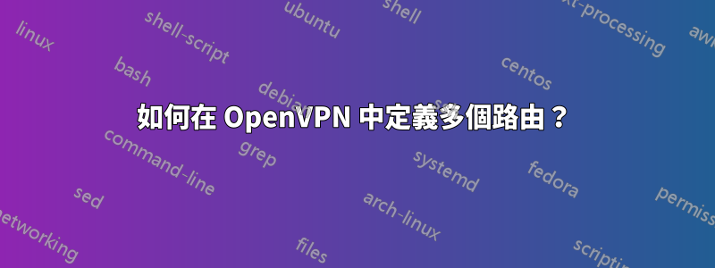 如何在 OpenVPN 中定義多個路由？