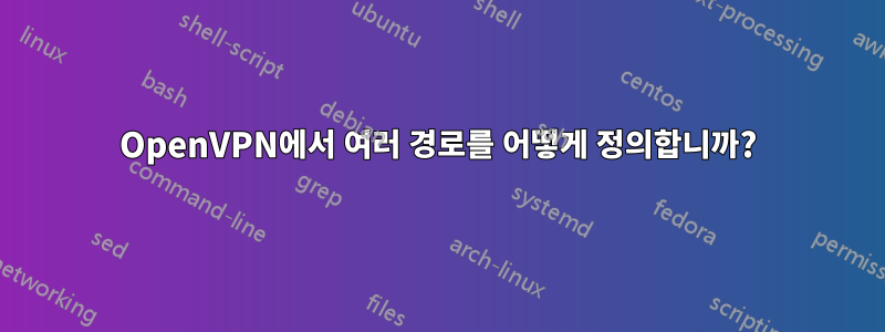 OpenVPN에서 여러 경로를 어떻게 정의합니까?