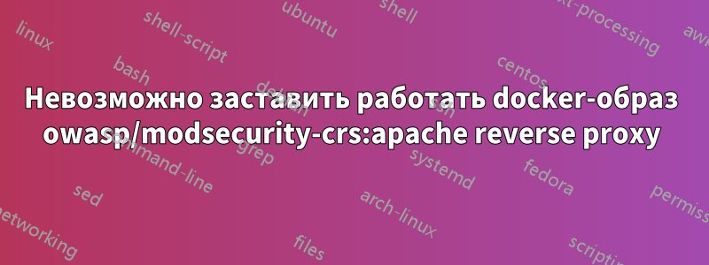 Невозможно заставить работать docker-образ owasp/modsecurity-crs:apache reverse proxy