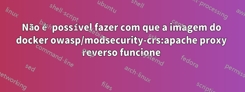 Não é possível fazer com que a imagem do docker owasp/modsecurity-crs:apache proxy reverso funcione