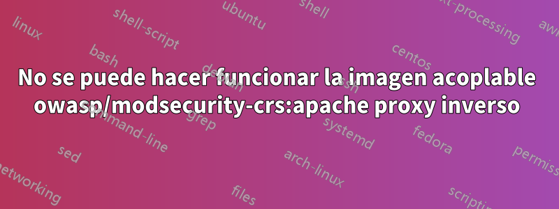 No se puede hacer funcionar la imagen acoplable owasp/modsecurity-crs:apache proxy inverso