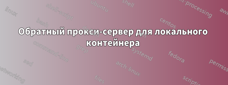 Обратный прокси-сервер для локального контейнера