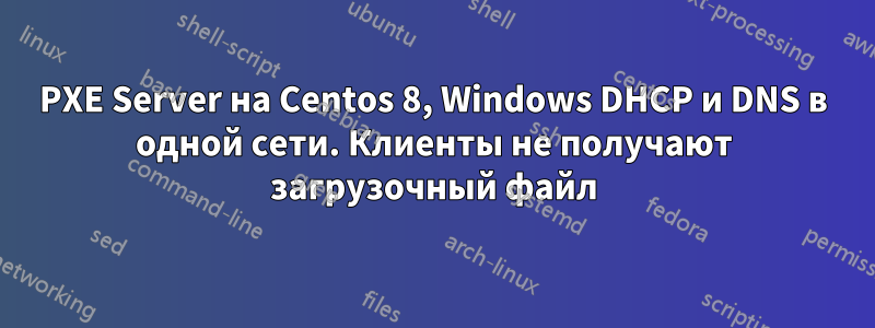 PXE Server на Centos 8, Windows DHCP и DNS в одной сети. Клиенты не получают загрузочный файл