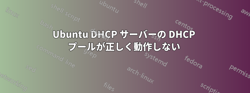 Ubuntu DHCP サーバーの DHCP プールが正しく動作しない