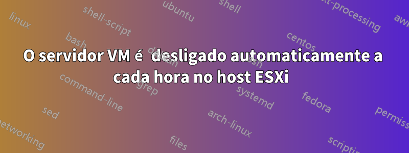 O servidor VM é desligado automaticamente a cada hora no host ESXi 