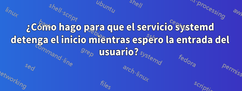 ¿Cómo hago para que el servicio systemd detenga el inicio mientras espero la entrada del usuario? 