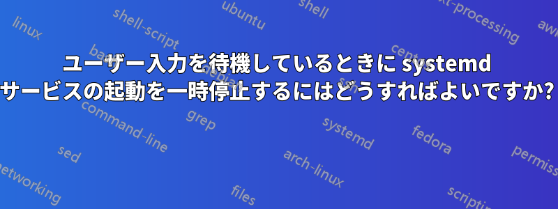ユーザー入力を待機しているときに systemd サービスの起動を一時停止するにはどうすればよいですか? 