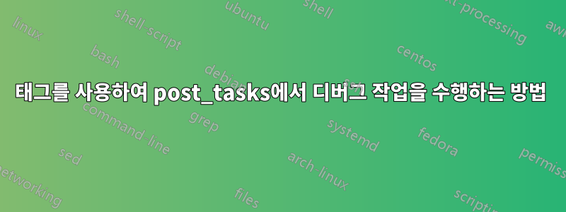 태그를 사용하여 post_tasks에서 디버그 작업을 수행하는 방법