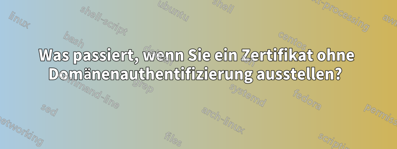 Was passiert, wenn Sie ein Zertifikat ohne Domänenauthentifizierung ausstellen? 