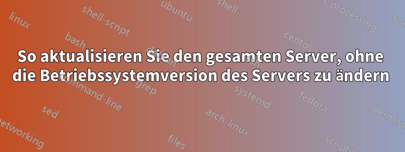 So aktualisieren Sie den gesamten Server, ohne die Betriebssystemversion des Servers zu ändern