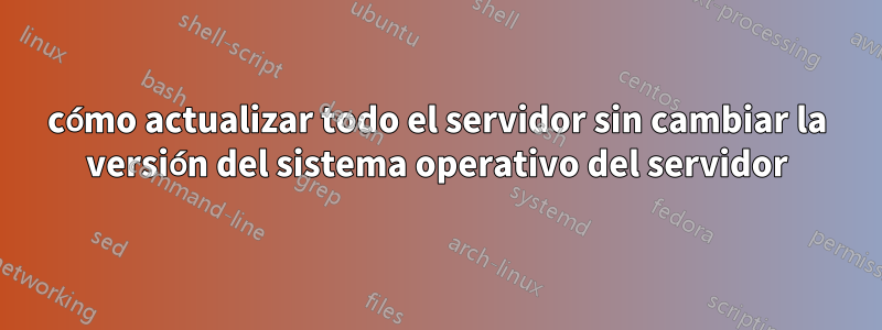 cómo actualizar todo el servidor sin cambiar la versión del sistema operativo del servidor