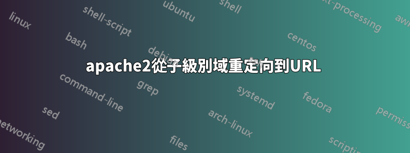 apache2從子級別域重定向到URL