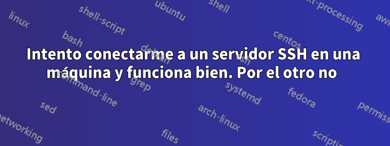 Intento conectarme a un servidor SSH en una máquina y funciona bien. Por el otro no 