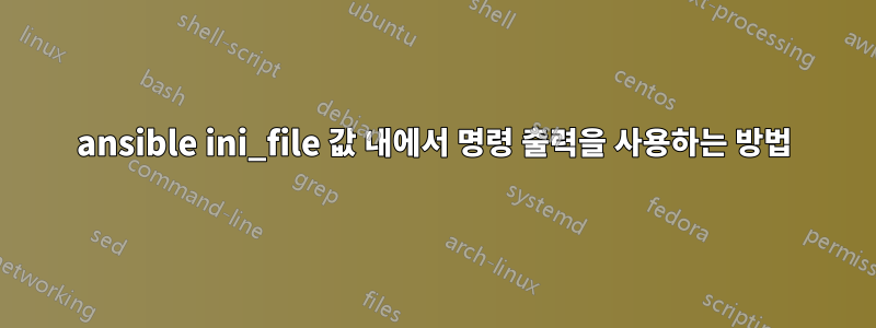 ansible ini_file 값 내에서 명령 출력을 사용하는 방법