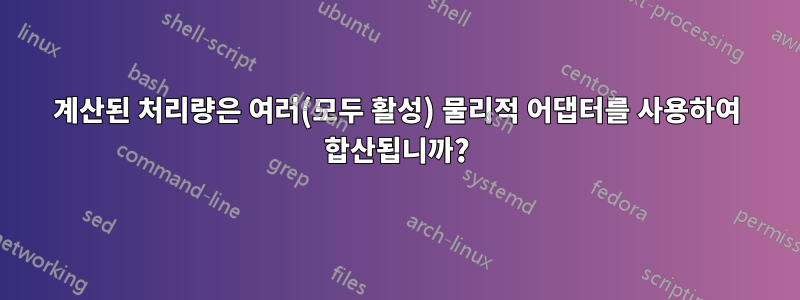 계산된 처리량은 여러(모두 활성) 물리적 어댑터를 사용하여 합산됩니까?