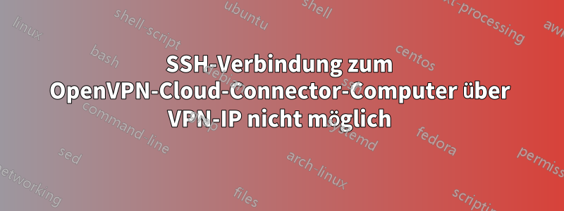 SSH-Verbindung zum OpenVPN-Cloud-Connector-Computer über VPN-IP nicht möglich