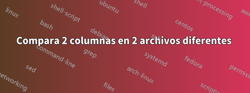Compara 2 columnas en 2 archivos diferentes