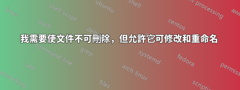 我需要使文件不可刪除，但允許它可修改和重命名