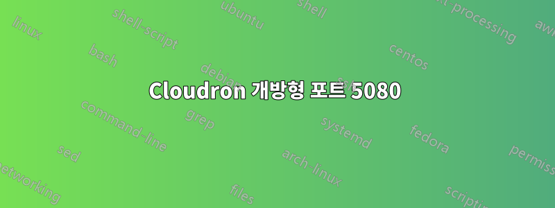 Cloudron 개방형 포트 5080