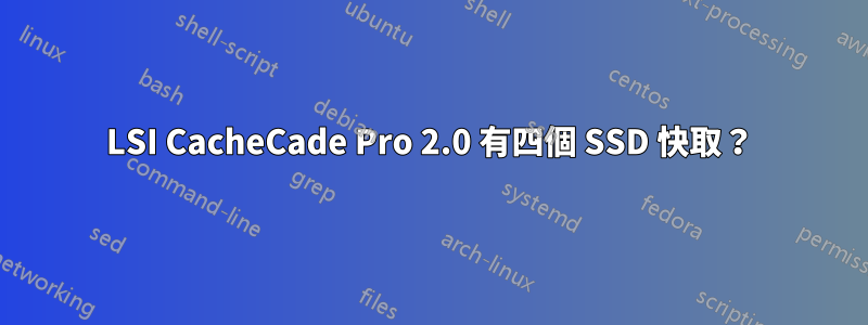 LSI CacheCade Pro 2.0 有四個 SSD 快取？