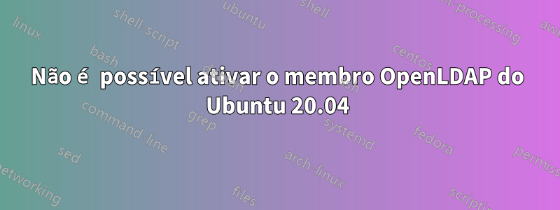 Não é possível ativar o membro OpenLDAP do Ubuntu 20.04