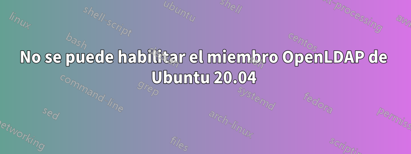 No se puede habilitar el miembro OpenLDAP de Ubuntu 20.04