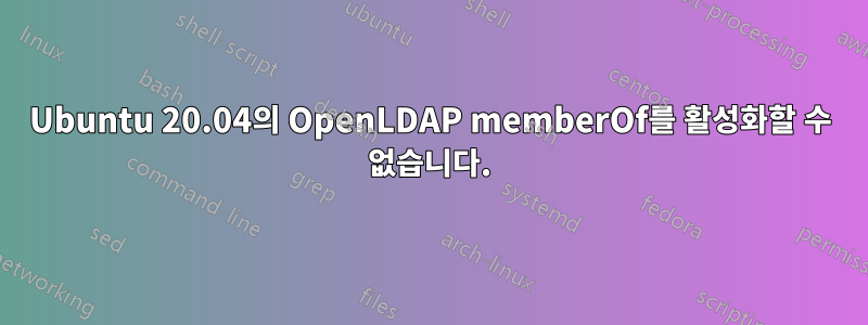 Ubuntu 20.04의 OpenLDAP memberOf를 활성화할 수 없습니다.