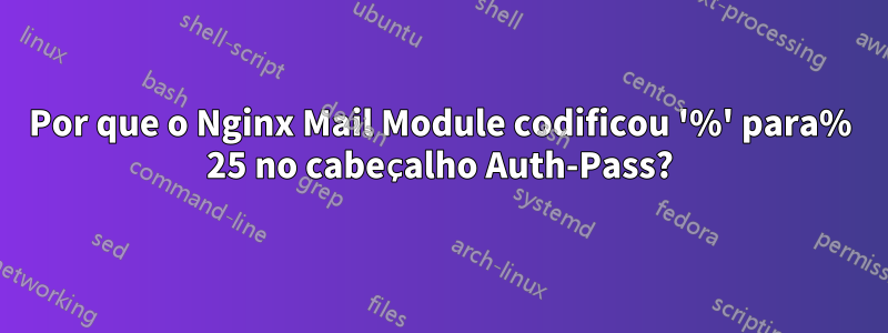 Por que o Nginx Mail Module codificou '%' para% 25 no cabeçalho Auth-Pass?