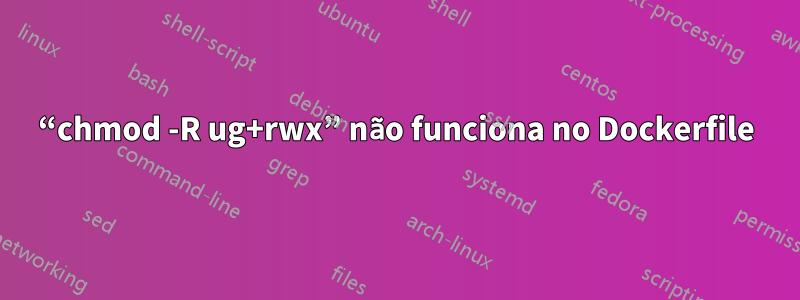 “chmod -R ug+rwx” não funciona no Dockerfile