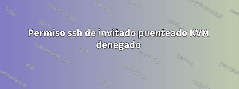 Permiso ssh de invitado puenteado KVM denegado