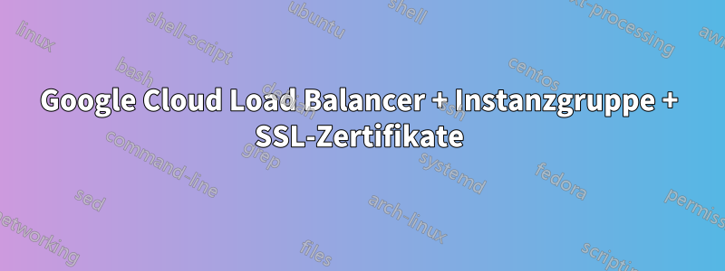 Google Cloud Load Balancer + Instanzgruppe + SSL-Zertifikate