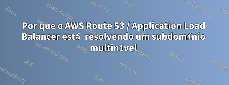 Por que o AWS Route 53 / Application Load Balancer está resolvendo um subdomínio multinível